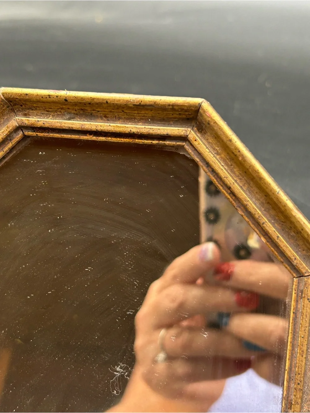 Octagonal Decorative framed mirror small